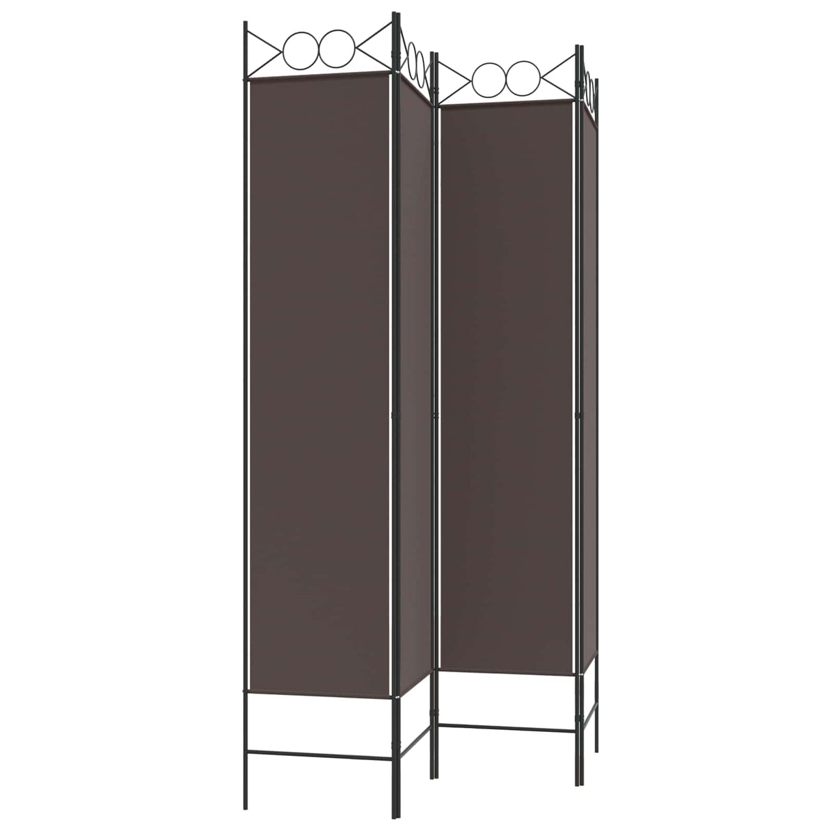 4-Panel Room Divider Brown 160x200 cm Fabric