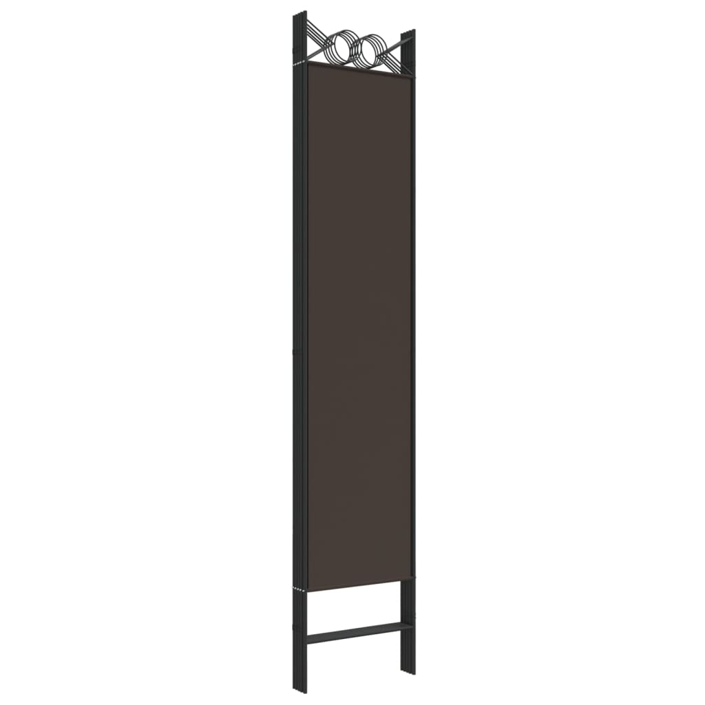 6-Panel Room Divider Brown 240x200 cm Fabric