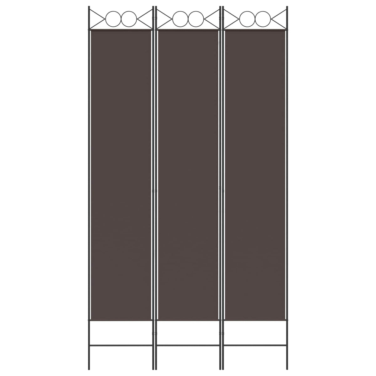 3-Panel Room Divider Brown 120x220 cm Fabric