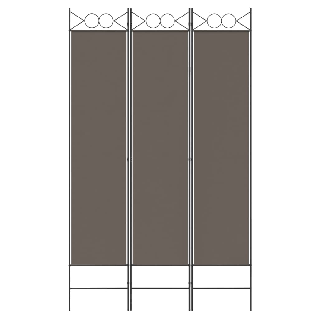 3-Panel Room Divider Anthracite 120x220 cm Fabric