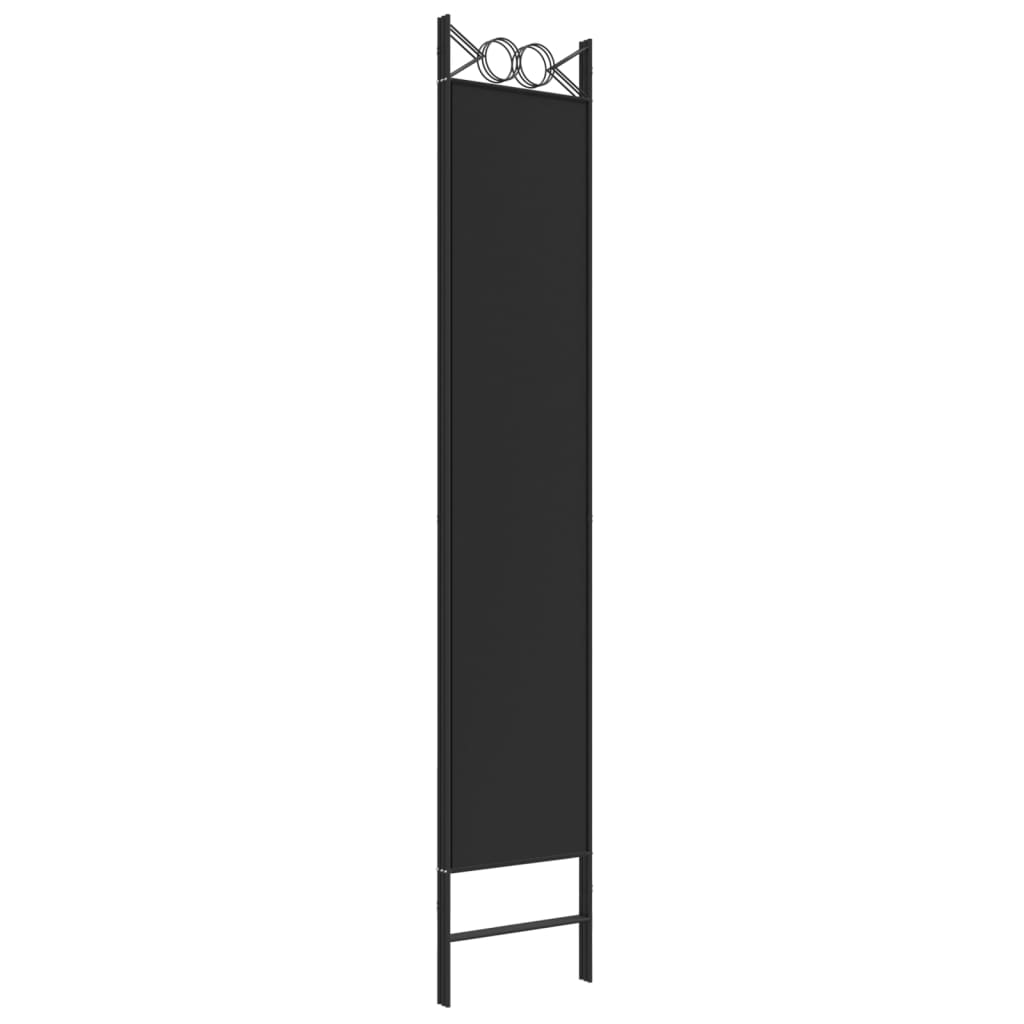 3-Panel Room Divider Black 120x220 cm Fabric
