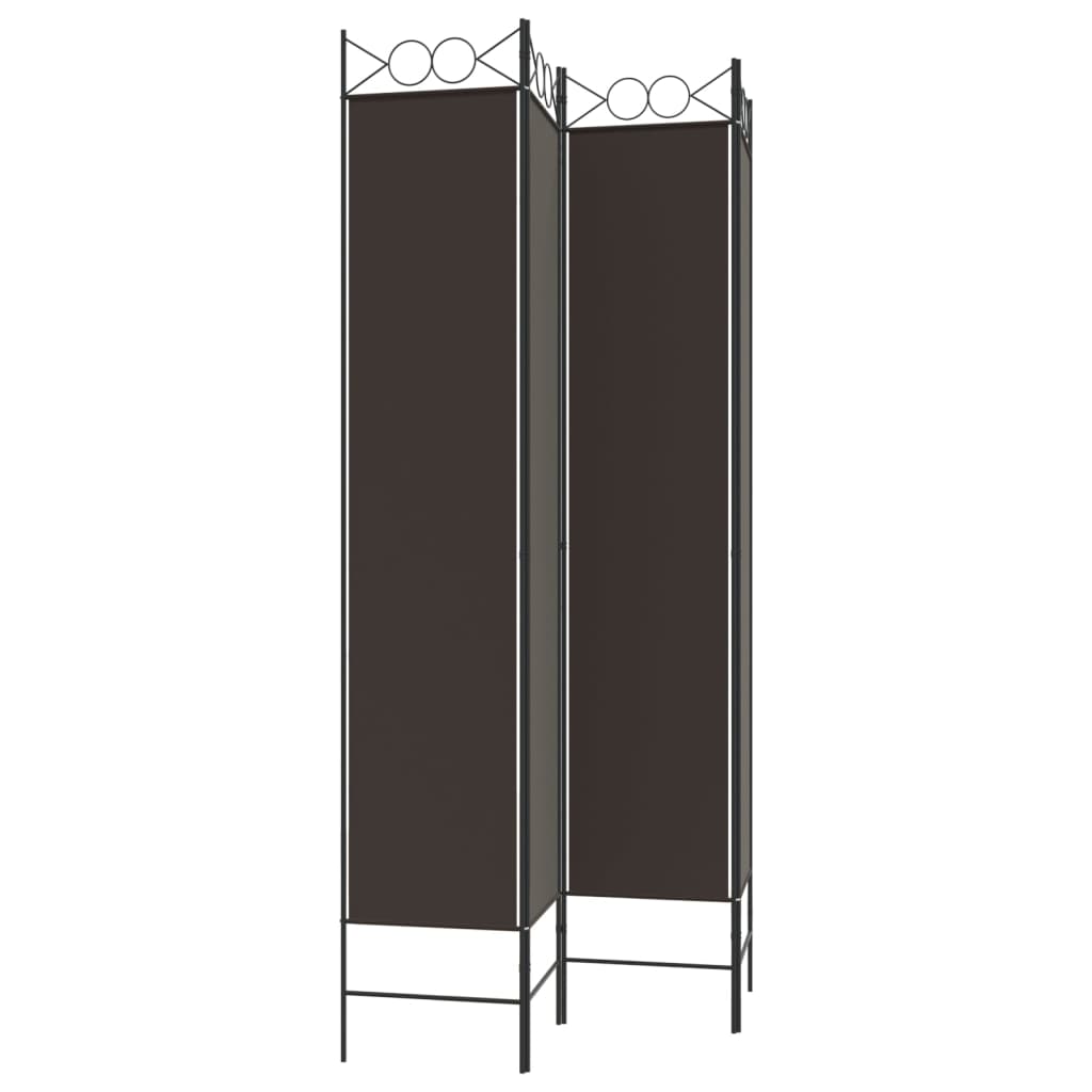 4-Panel Room Divider Brown 160x220 cm Fabric