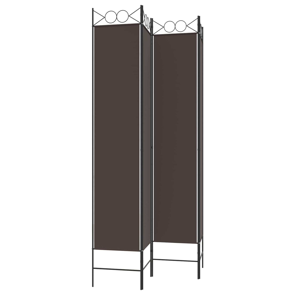 4-Panel Room Divider Brown 160x220 cm Fabric
