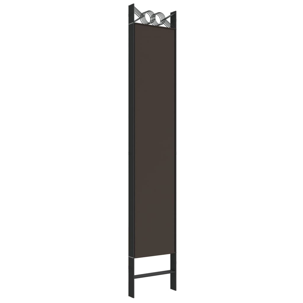5-Panel Room Divider Brown 200x220 cm Fabric