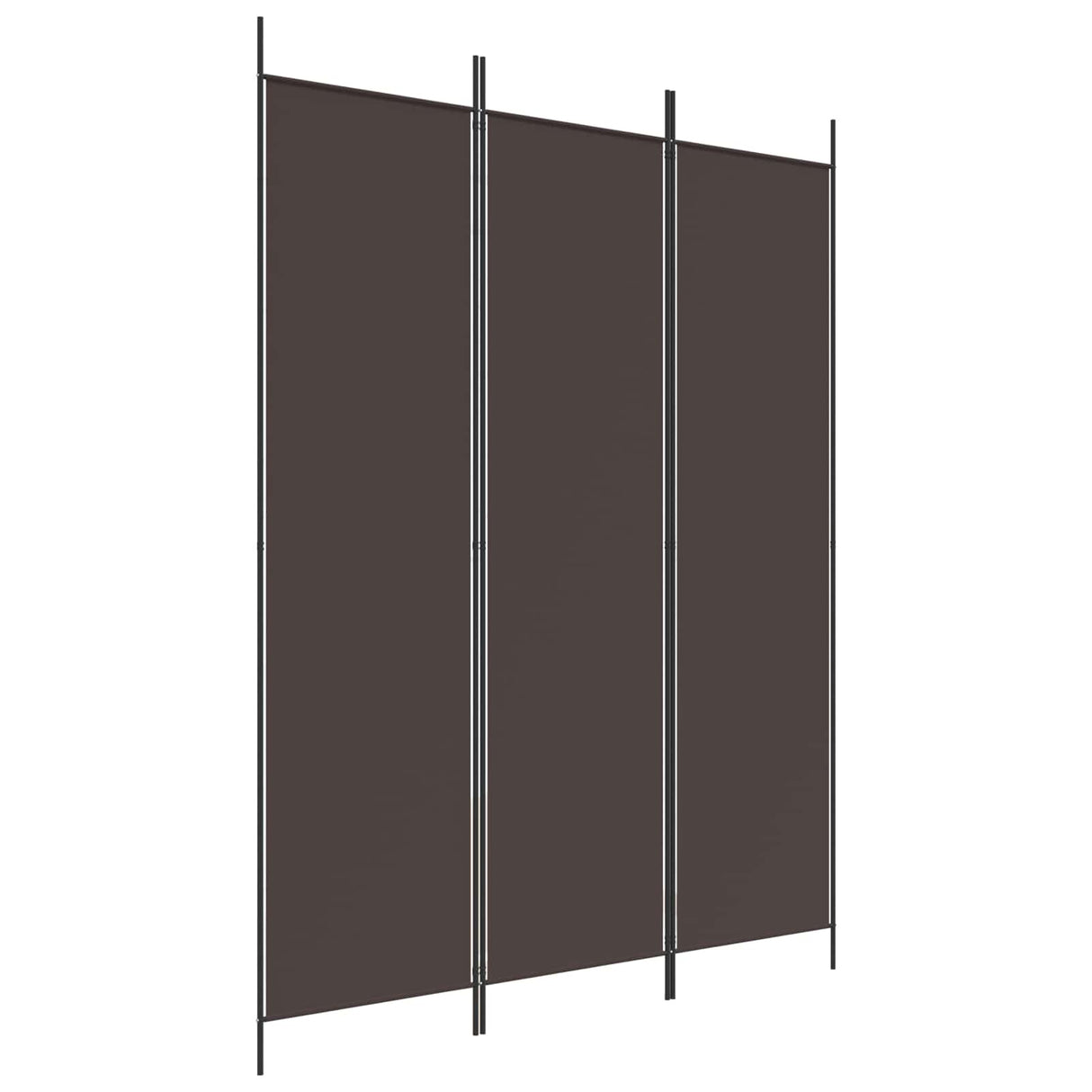 3-Panel Room Divider Brown 150x200 cm Fabric