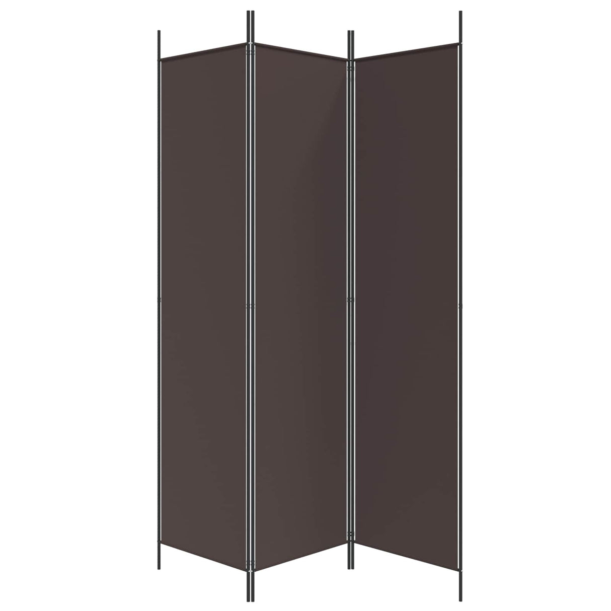 3-Panel Room Divider Brown 150x200 cm Fabric