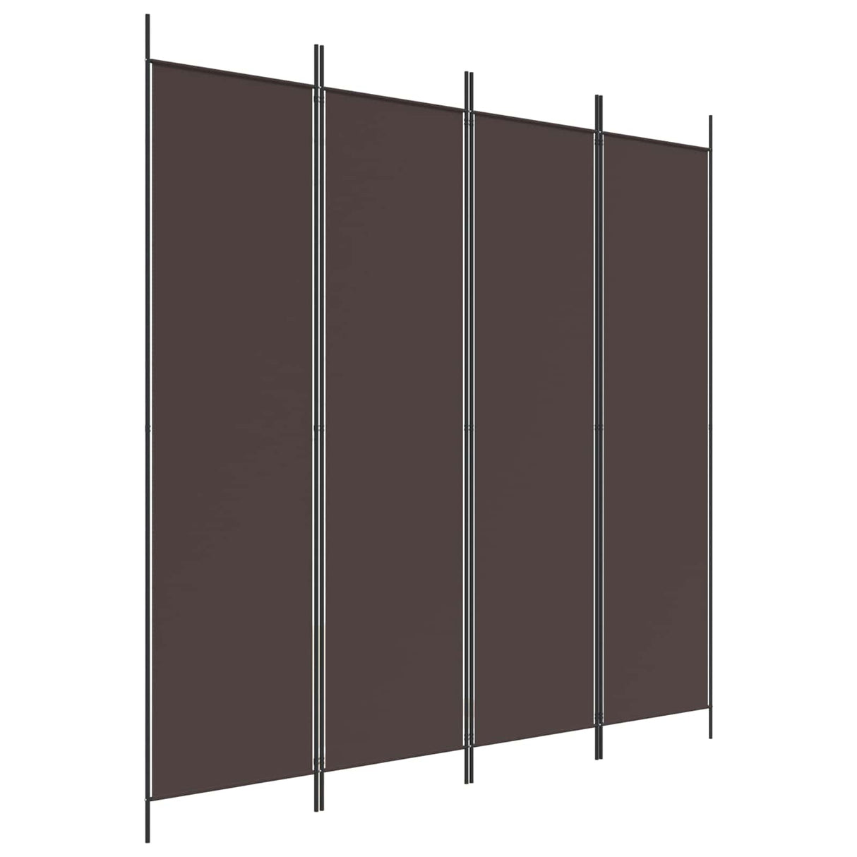 4-Panel Room Divider Brown 200x200 cm Fabric