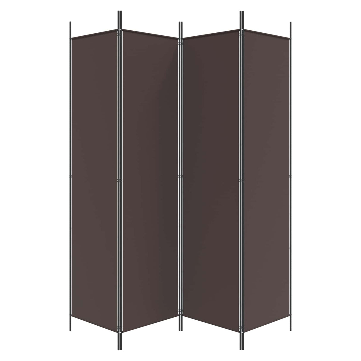 4-Panel Room Divider Brown 200x200 cm Fabric