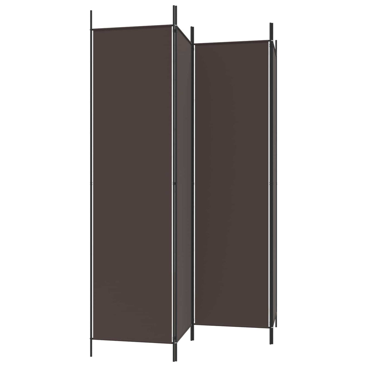 4-Panel Room Divider Brown 200x200 cm Fabric