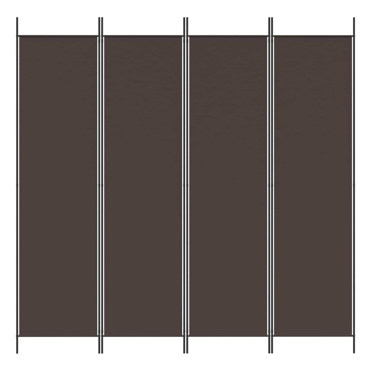4-Panel Room Divider Brown 200x200 cm Fabric