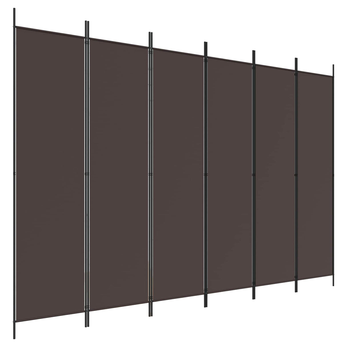 6-Panel Room Divider Brown 300x200 cm Fabric