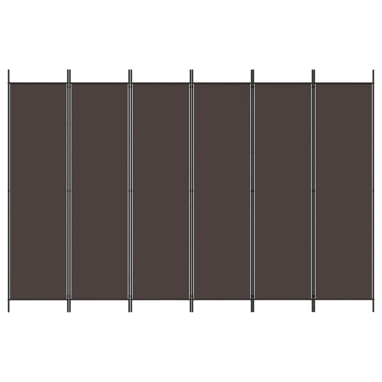 6-Panel Room Divider Brown 300x200 cm Fabric