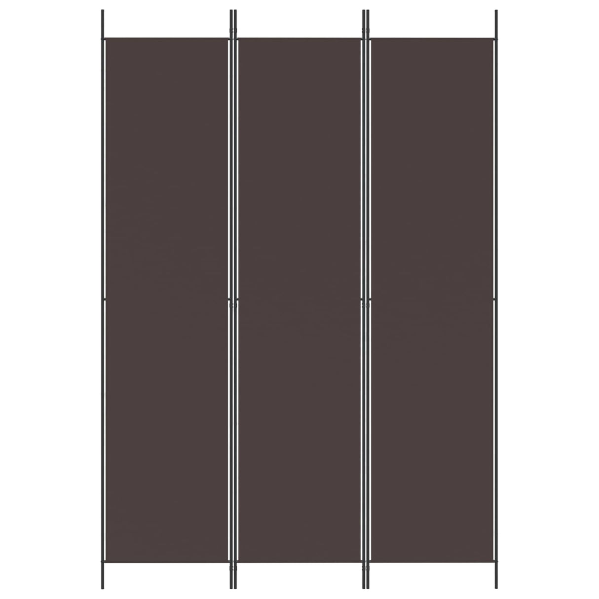 3-Panel Room Divider Brown 150x220 cm Fabric