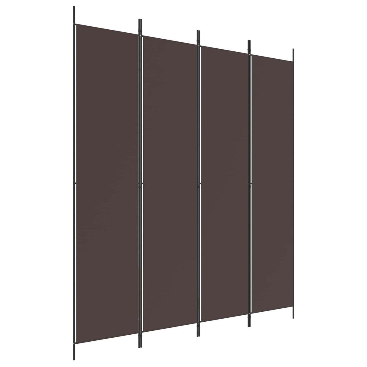 4-Panel Room Divider Brown 200x220 cm Fabric
