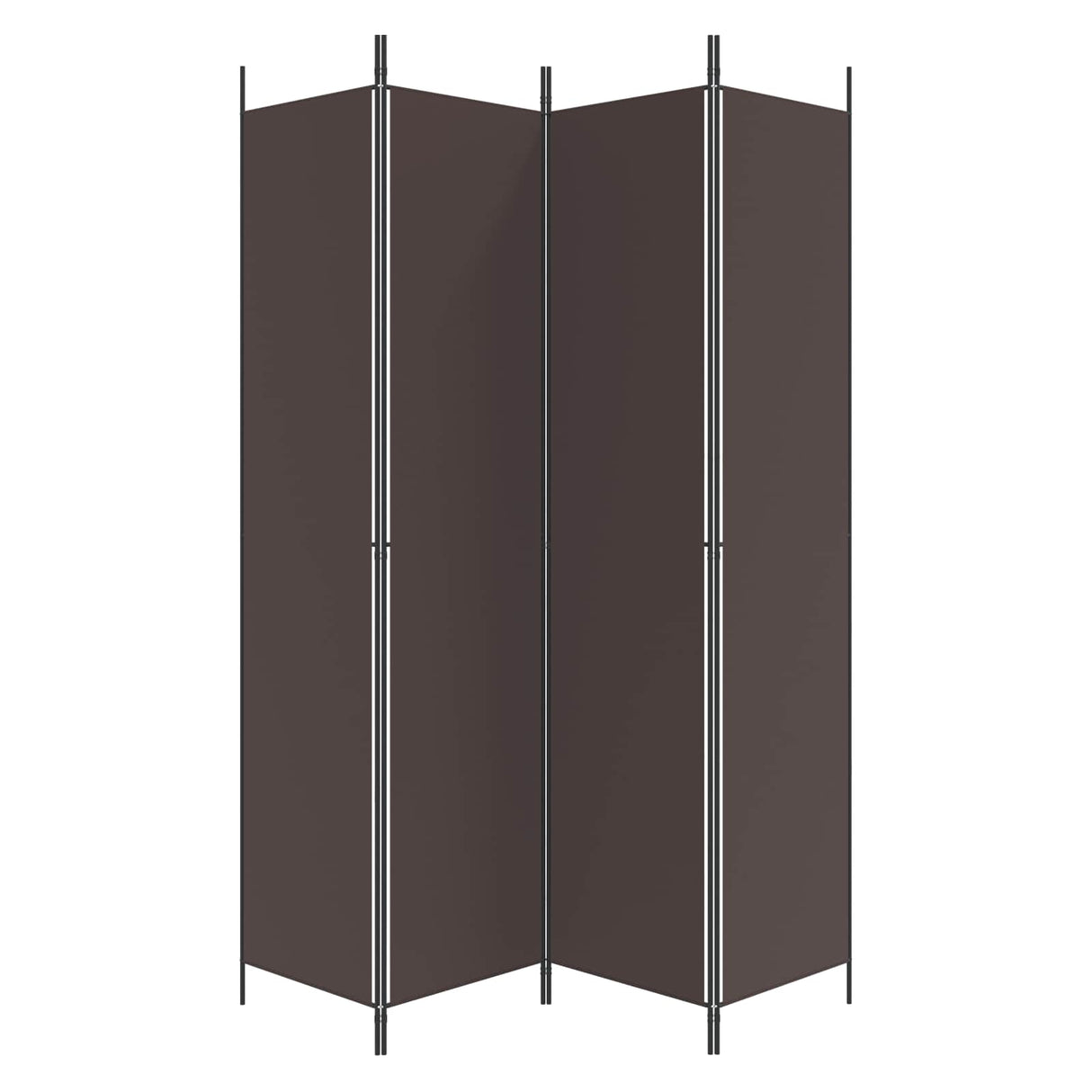 4-Panel Room Divider Brown 200x220 cm Fabric