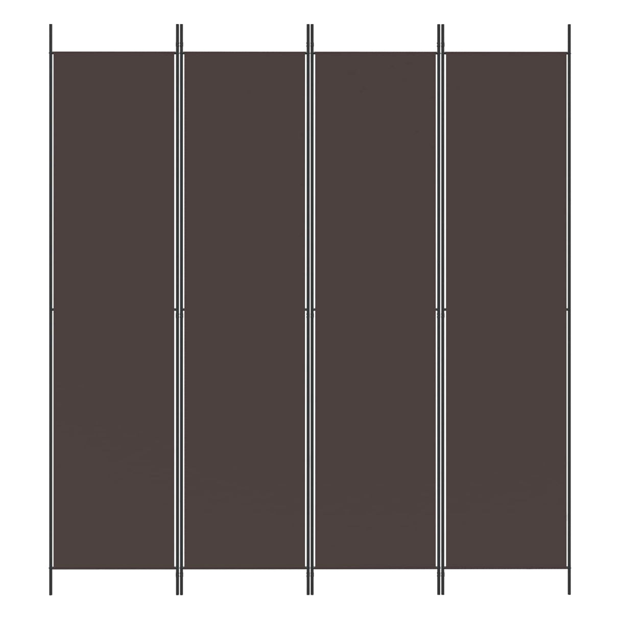 4-Panel Room Divider Brown 200x220 cm Fabric