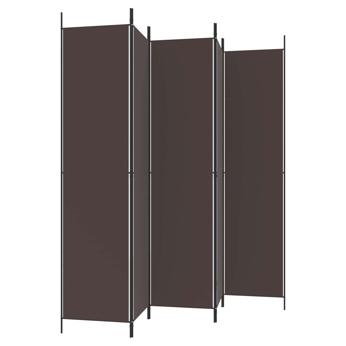 5-Panel Room Divider Brown 250x220 cm Fabric