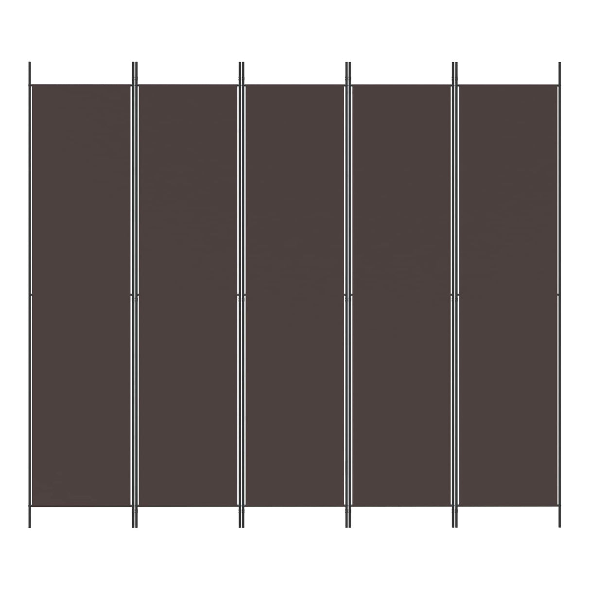 5-Panel Room Divider Brown 250x220 cm Fabric