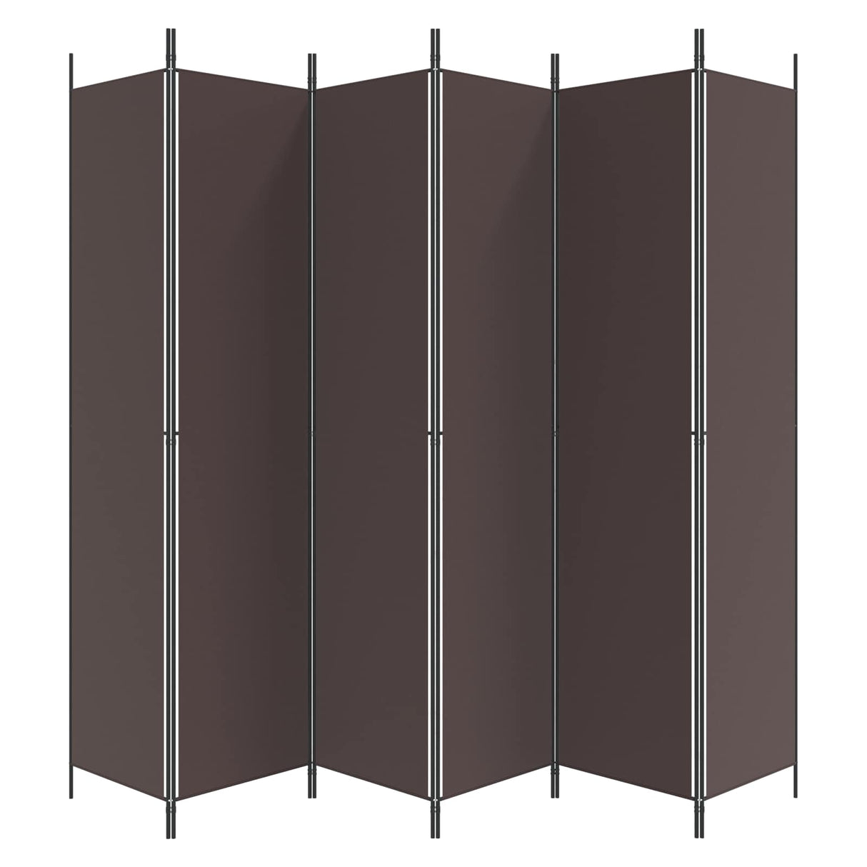 6-Panel Room Divider Brown 300x220 cm Fabric
