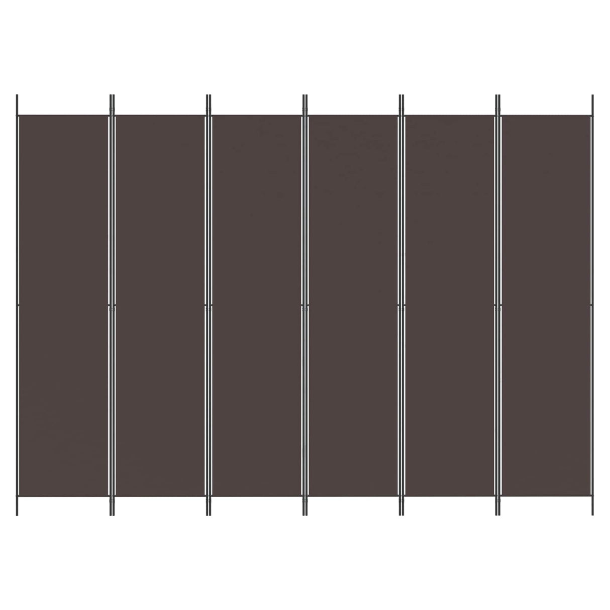 6-Panel Room Divider Brown 300x220 cm Fabric