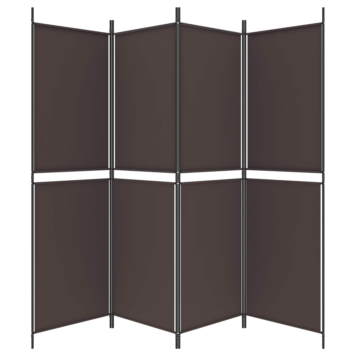 4-Panel Room Divider Brown 200x180 cm Fabric