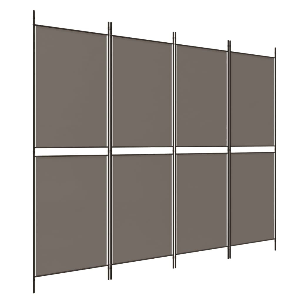 4-Panel Room Divider Anthracite 200x180 cm Fabric