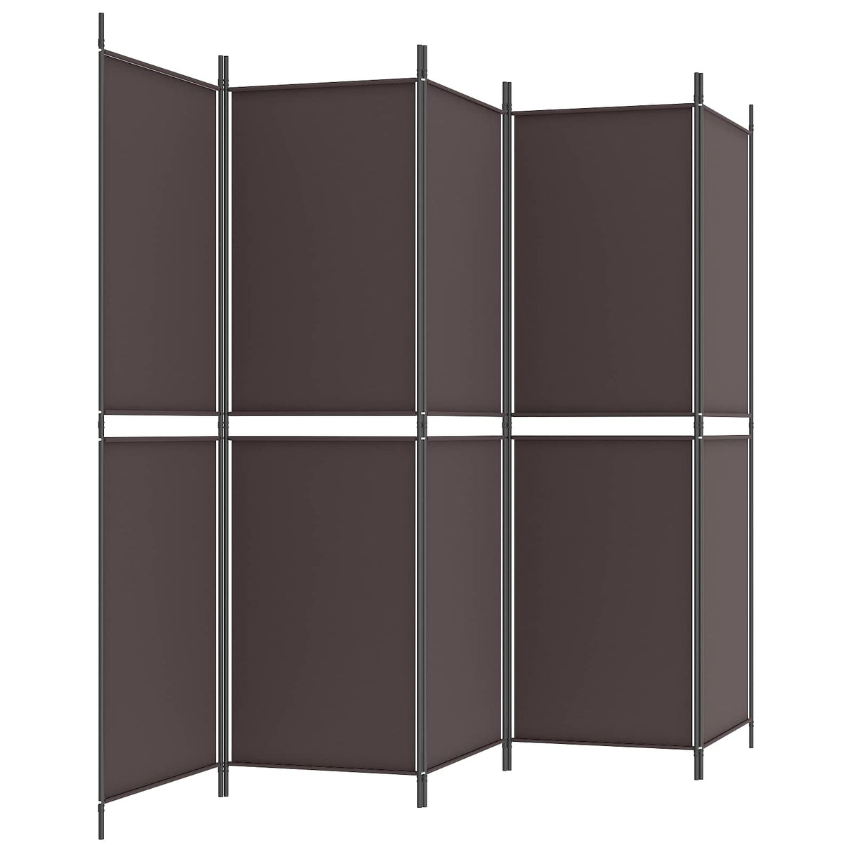 5-Panel Room Divider Brown 250x180 cm Fabric