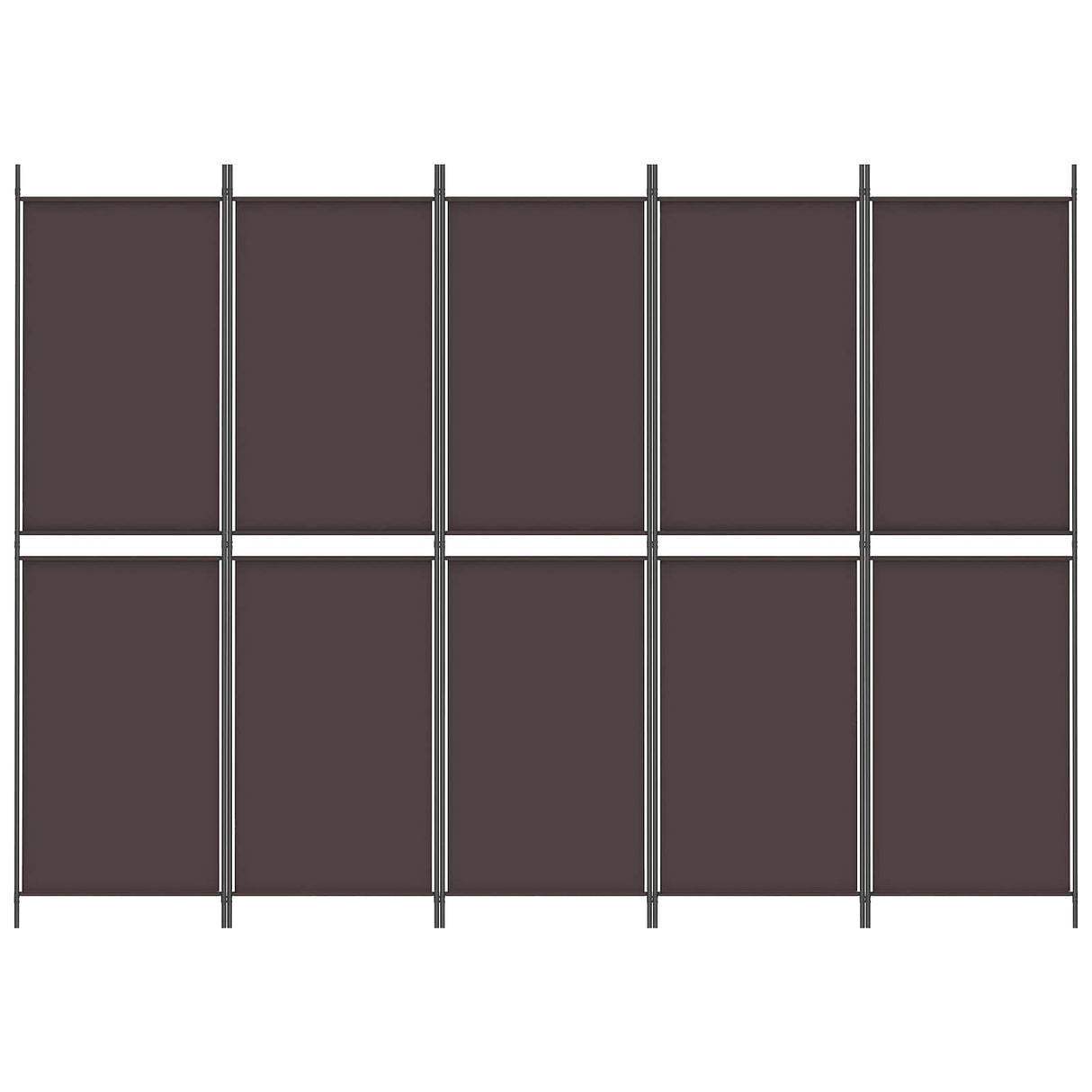 5-Panel Room Divider Brown 250x180 cm Fabric