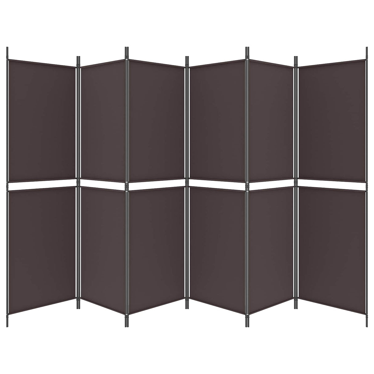 6-Panel Room Divider Brown 300x180 cm Fabric