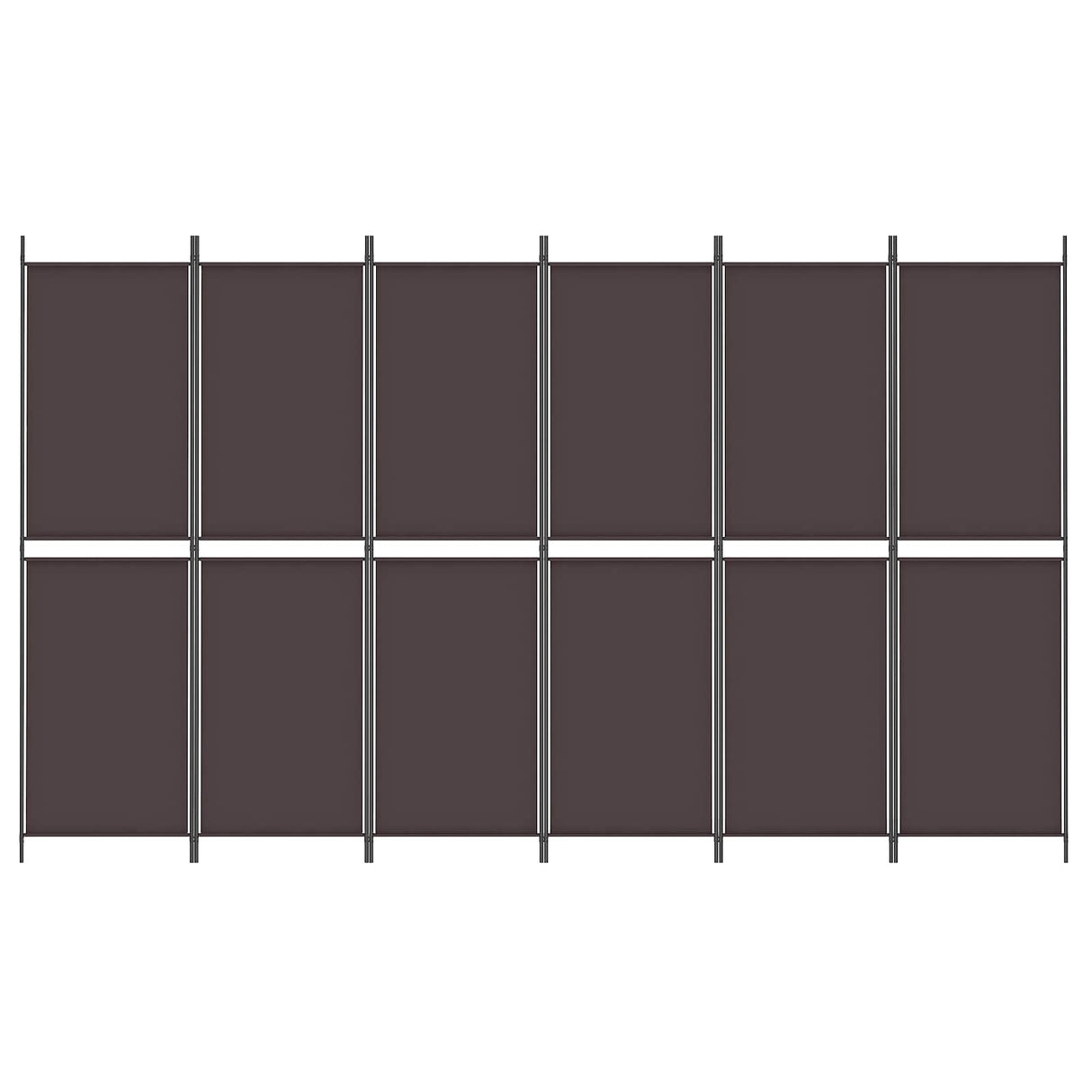 6-Panel Room Divider Brown 300x180 cm Fabric