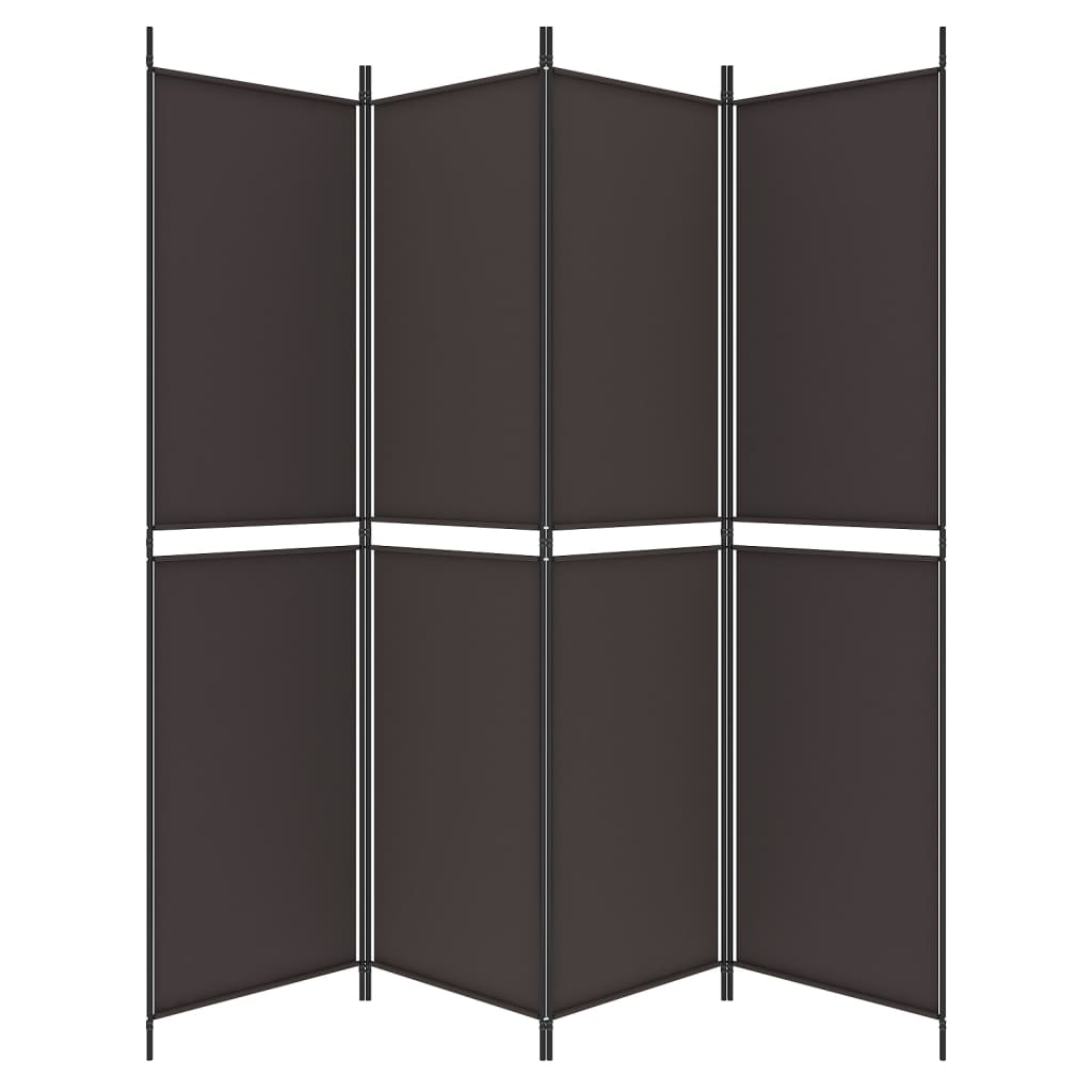 4-Panel Room Divider Brown 200x200 cm Fabric