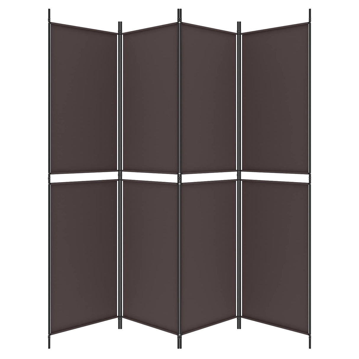 4-Panel Room Divider Brown 200x200 cm Fabric