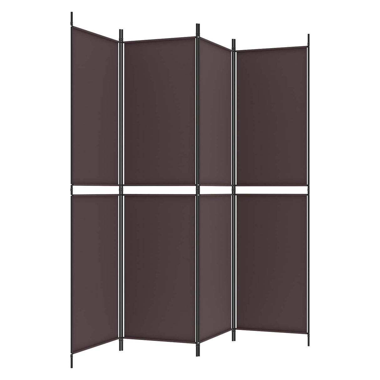4-Panel Room Divider Brown 200x200 cm Fabric