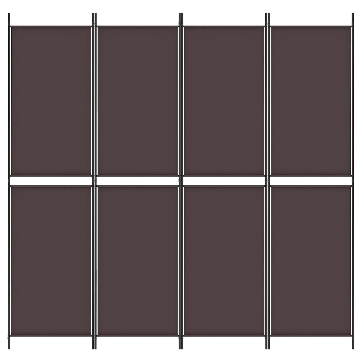 4-Panel Room Divider Brown 200x200 cm Fabric