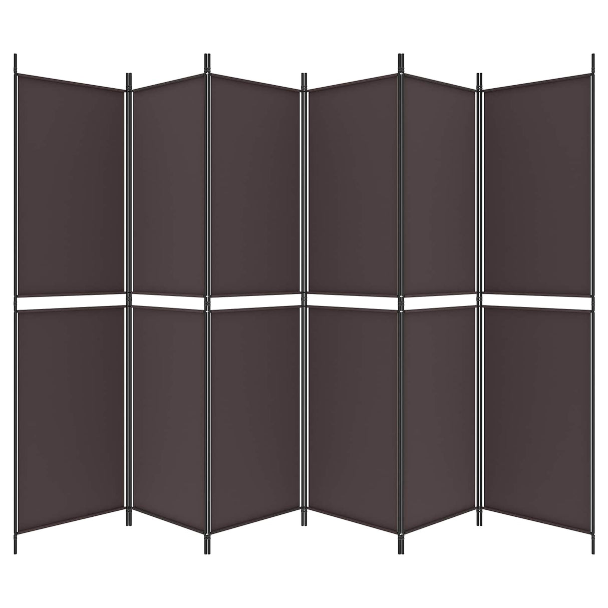 6-Panel Room Divider Brown 300x200 cm Fabric