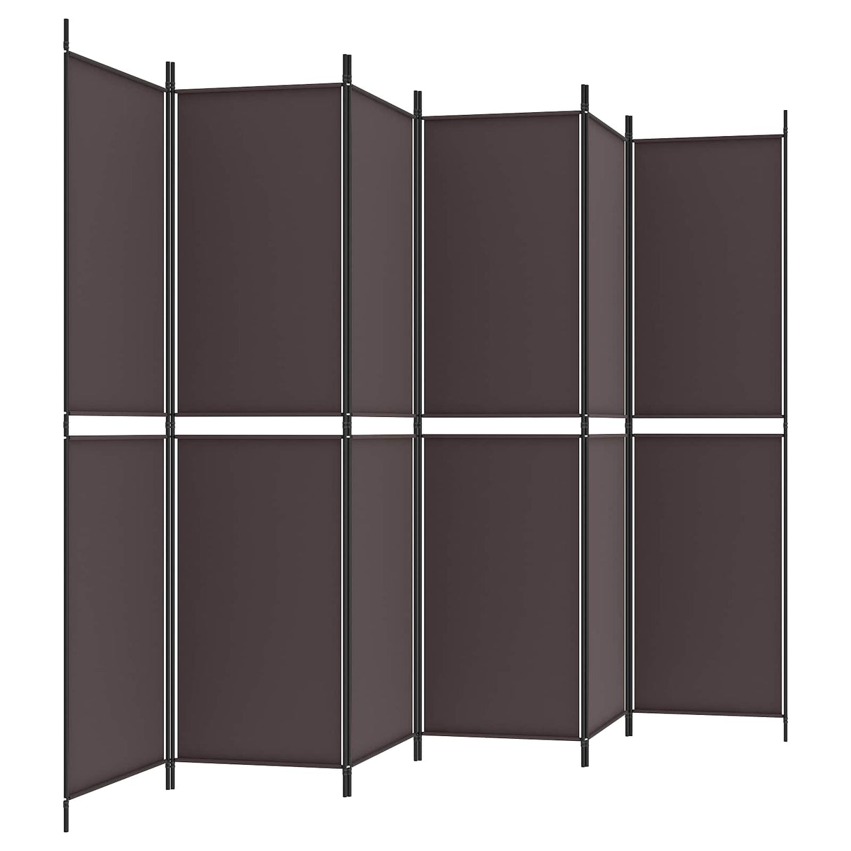 6-Panel Room Divider Brown 300x200 cm Fabric