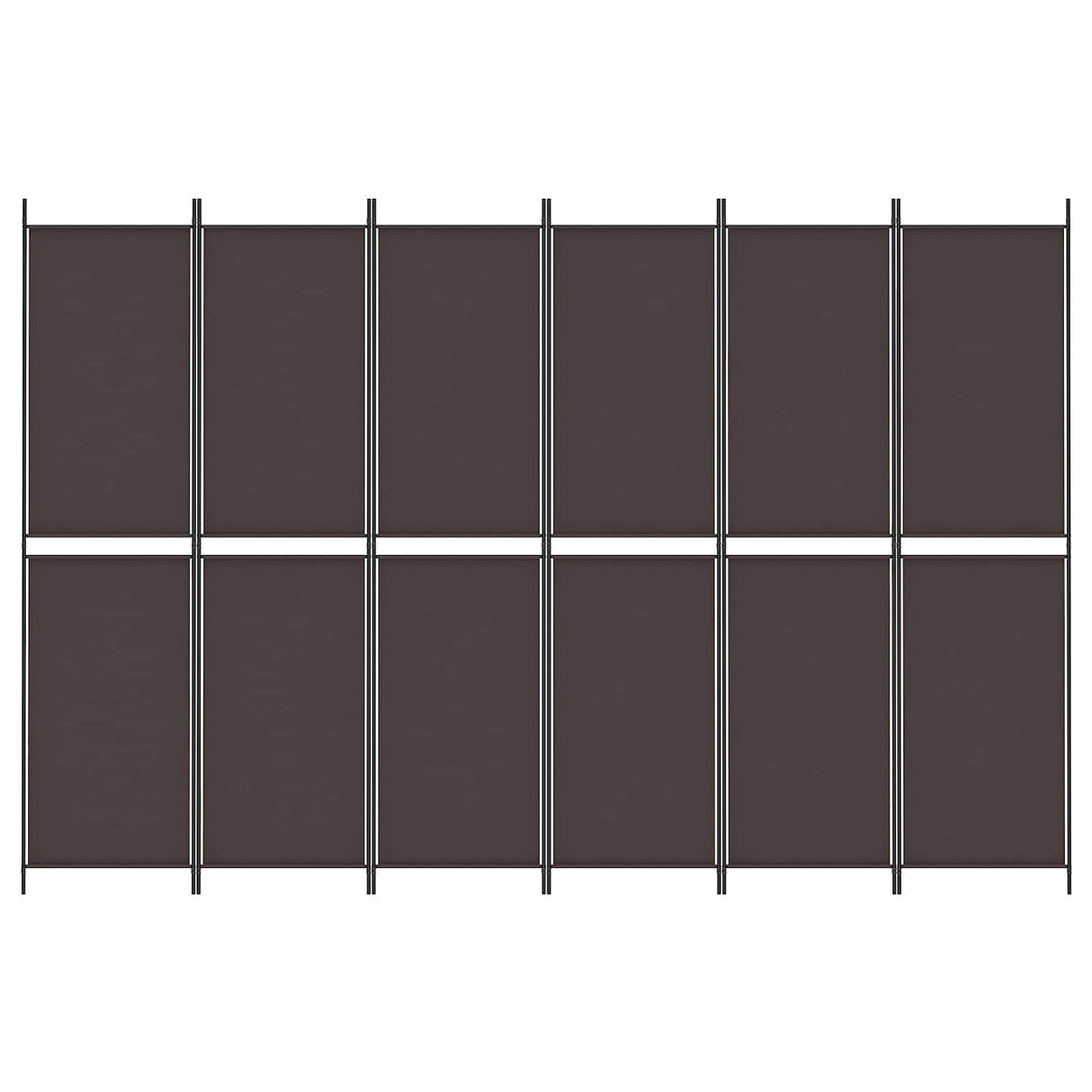 6-Panel Room Divider Brown 300x200 cm Fabric