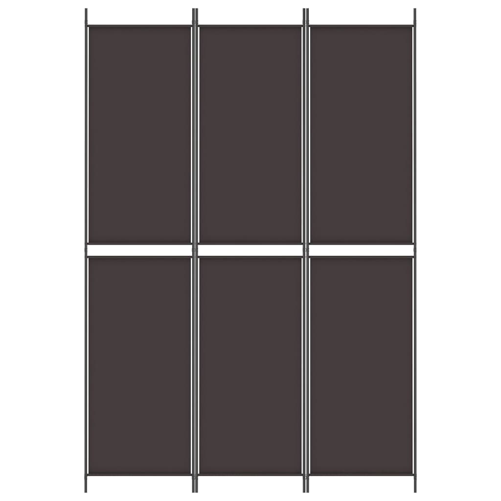 3-Panel Room Divider Brown 150x220 cm Fabric