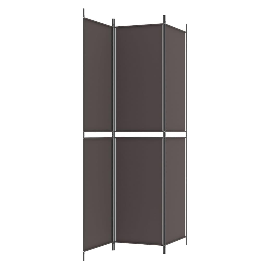 3-Panel Room Divider Brown 150x220 cm Fabric