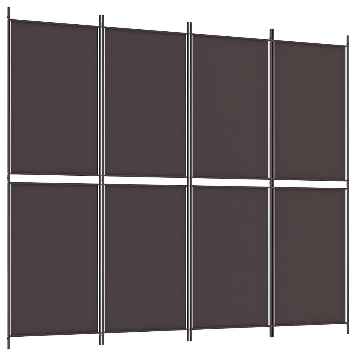 4-Panel Room Divider Brown 200x220 cm Fabric
