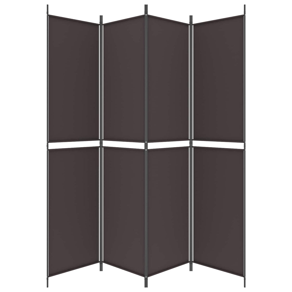 4-Panel Room Divider Brown 200x220 cm Fabric