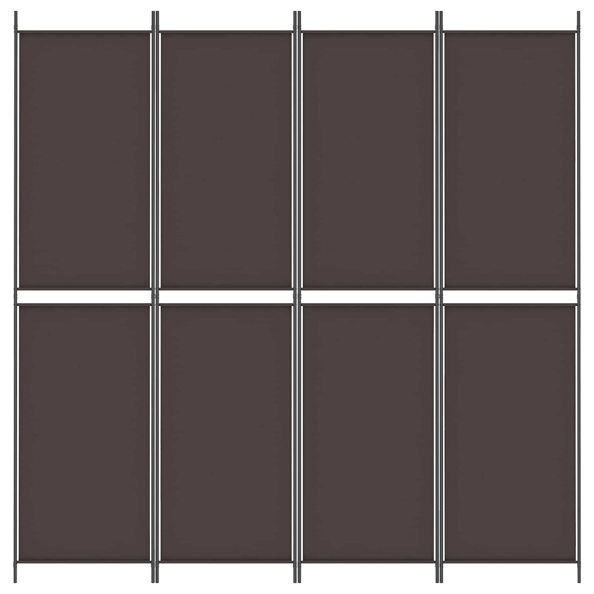 4-Panel Room Divider Brown 200x220 cm Fabric