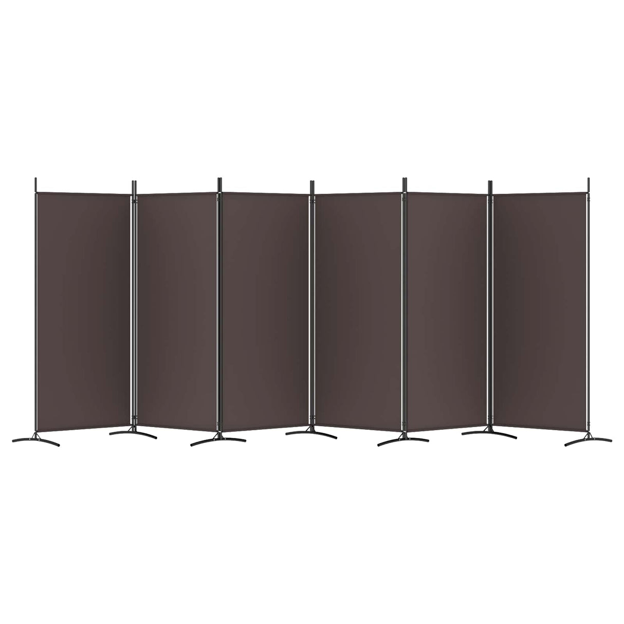 6-Panel Room Divider Brown 520x180 cm Fabric