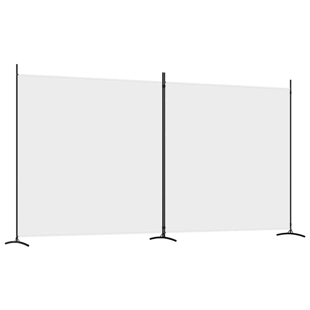 2-Panel Room Divider White 348x180 cm Fabric