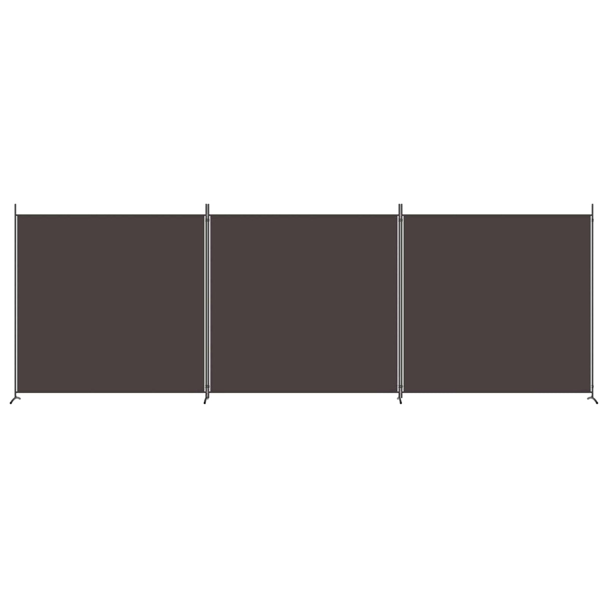3-Panel Room Divider Brown 525x180 cm Fabric