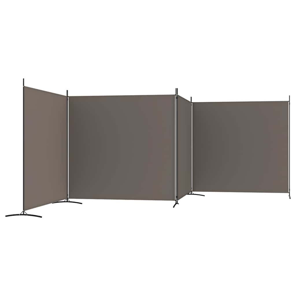 4-Panel Room Divider Anthracite 698x180 cm Fabric