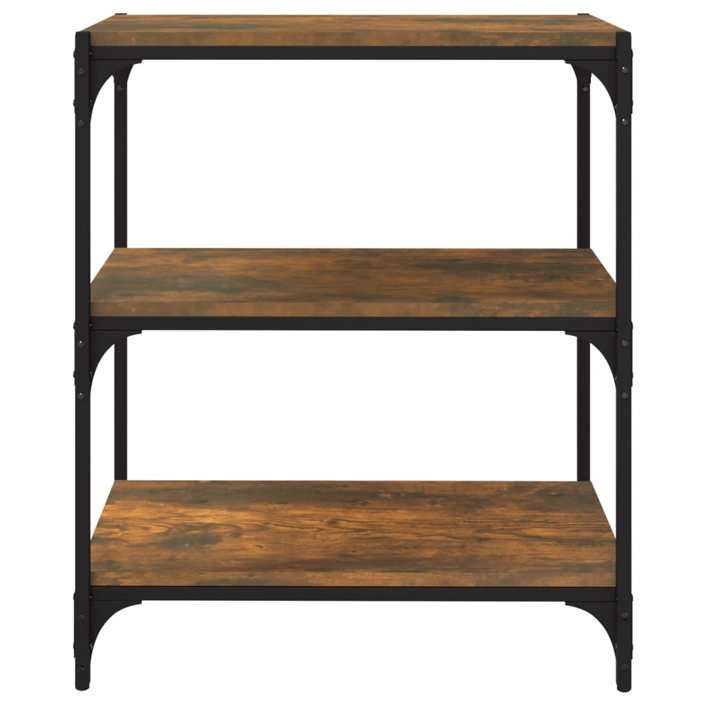 Book Cabinet Smoked Oak 60x33x70.5 cm Engineered Wood and Steel