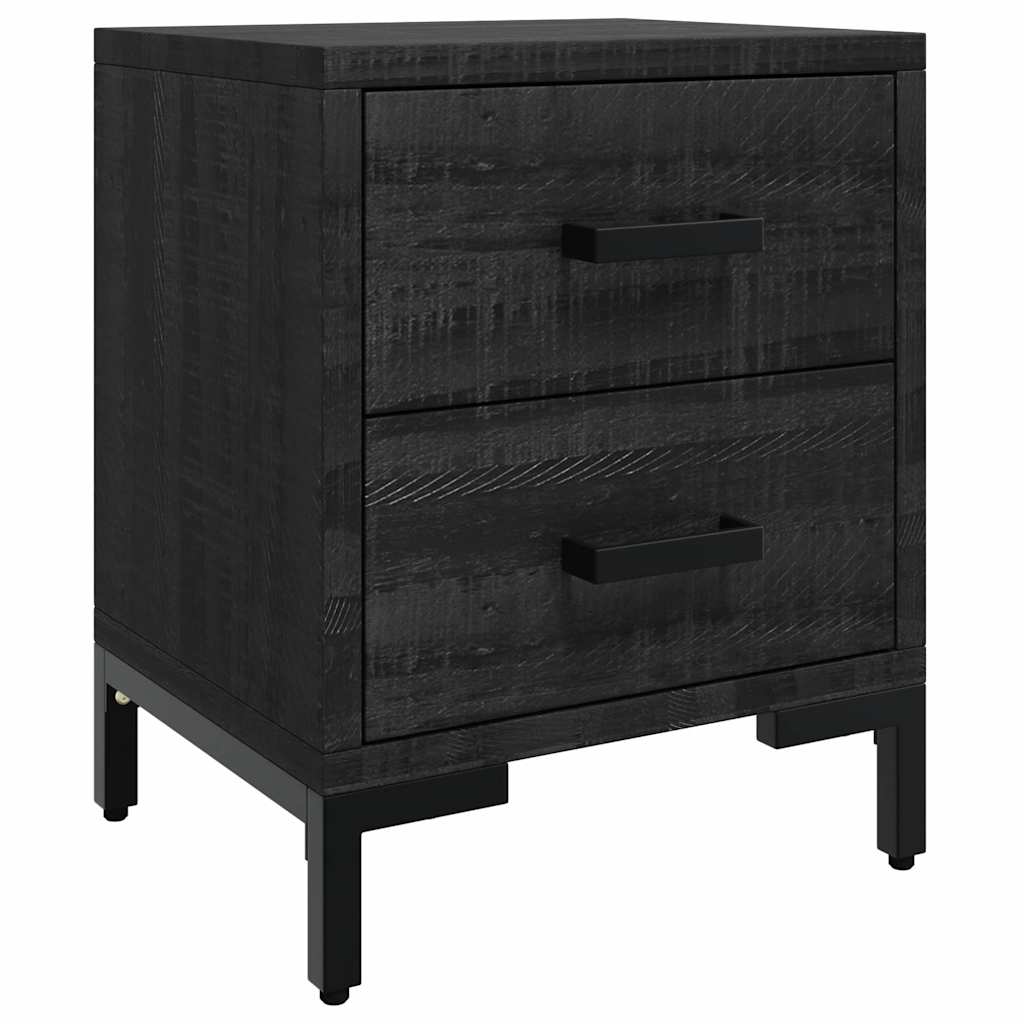 Bedside Cabinet Black 36x30x45 cm Solid Pinewood