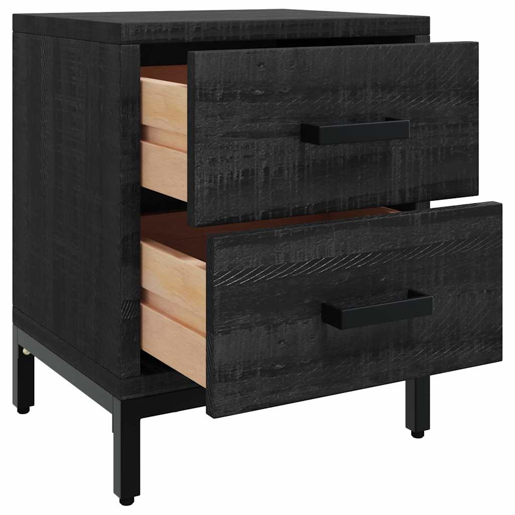 Bedside Cabinet Black 36x30x45 cm Solid Pinewood