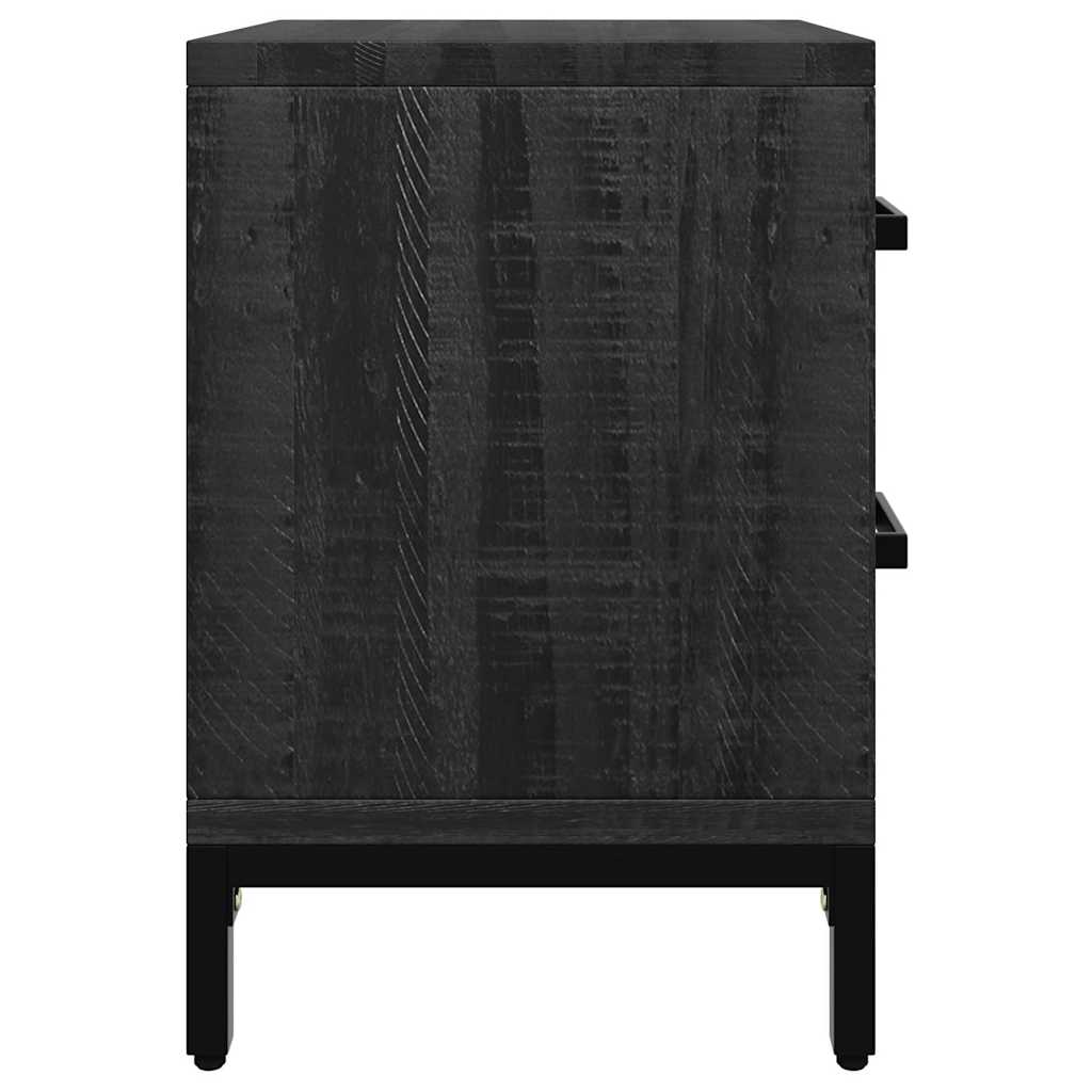Bedside Cabinet Black 36x30x45 cm Solid Pinewood